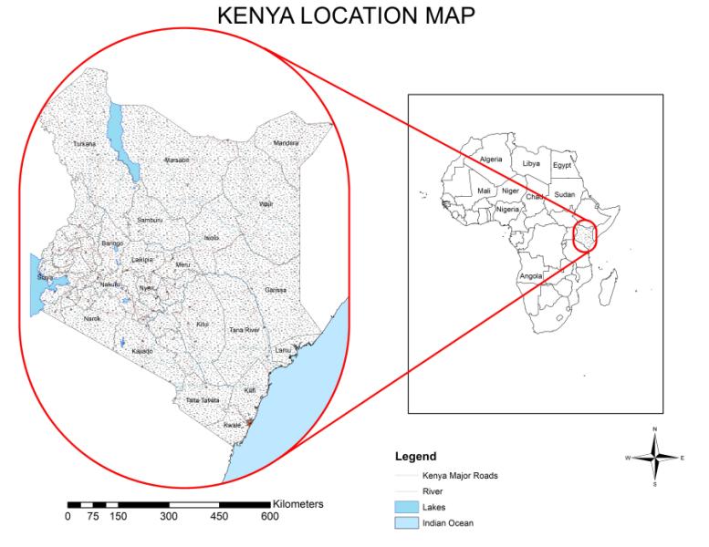 Location map of Kenya